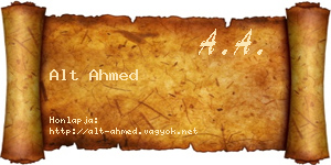 Alt Ahmed névjegykártya